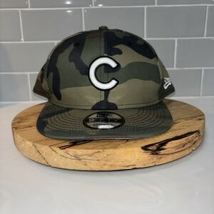 Chicago Cubs New Era MLB Basic Woodland Camo 59fifty Snapback Hat OSFM